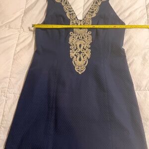Lilly Pulitzer Navy Dress with Gold Detailing